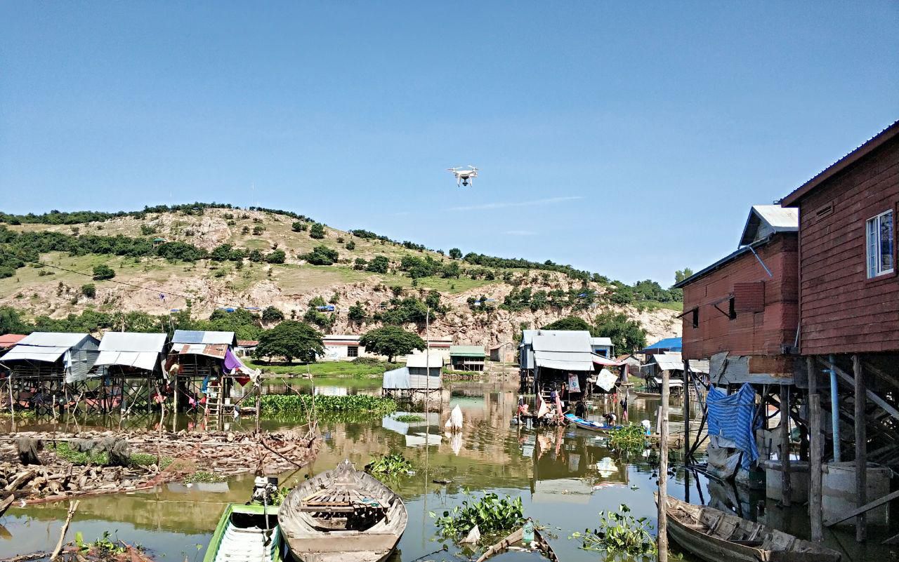 Drone footage from Cambodia.