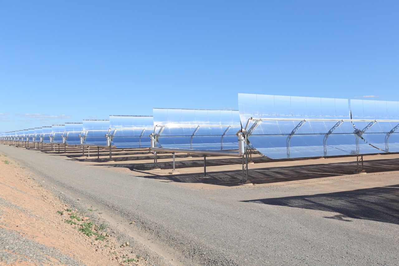 Mirrors at noor's Concentrated Solar Power plant in Morocco.