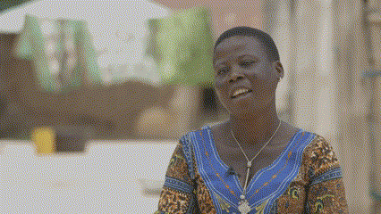 Adjelé Noumekpo speaking about her experiences.